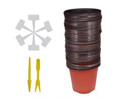 Huvai 50 pz 15,2 cm plastica vasi di piante piantine nursery con 50 pz impermeabile plastica pianta t-tipo tag e 2PCS/set trapianto scavare mini Tools