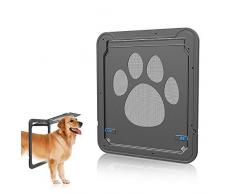 YTLJJ Gattaiola Cat Mate per Gatti Porta Automatica Basculante Cane per Porta Schermo Scorrevole Porta Cani Entrata Uscita Controllabile,con Telaio Girevole Finestra Sicurezza Bloccabile,L