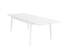 Milani Home s.r.l.s. Tavolo da Giardino Allungabile in Alluminio 160/240 X 90 Colore Bianco