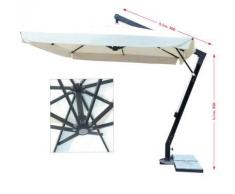 Vette CDF05822 Helios Ombrellone decentrato pesante, con manovella, in allumino, Beige