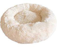 Docatgo Cuccia per Ciambella Gatti Letto per Cani Antistress Gatto Rotondo Grande Letto Peluche Ultra-Morbido da Interno Animale Domestico, Letto sfoderabile Cane,Calming Bed Dog,60x60 CM