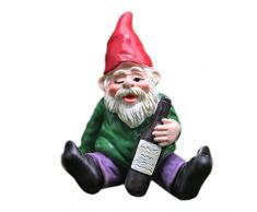 Mini nano gnomo statua ornamentale da giardino in resina fata micro paesaggio elfo per giardino allaperto miglior regalo (C)