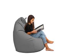 Sacco Beanbag Pouf in ecopelle da interni ed esterni salotto cameretta giardino (85x125, Grigio)