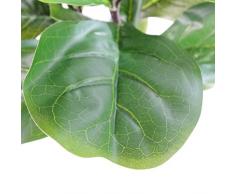 Leaf Pianta Artificiale di fico con Design a Foglia, Vaso in plastica Nera, 120 cm