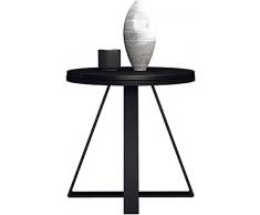 Tavolino, tavolino da salotto Tavolino da salotto Comodino Decorazione della stanza Pietra sinterizzata alla moda Acciaio al carbonio Black-it - Può essere utilizzato in combinazio
