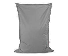 Italpouf Pouf Sacco Cuscino XL, Per interni ed Esterni , Pouf per adulti e bambini , Pouf in Poliestere Imbottito , Sfoderabile , Rivestimento Lavabile , Impermeabile , Grigio