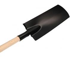 KOTARBAU® Vanga di drenaggio, 380 x 147 mm, per 38 mm di diametro, lama in acciaio lunga stretta per trapiantare con manico in legno