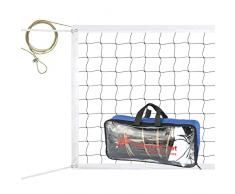Rete da pallavolo professionale, rete da pallavolo allaperto resistente, rete da pallavolo da cortile 9,5 x 1 m con fune metallica per aerei, rete da pallavolo portatile per piscina spiaggia giardino