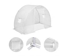 vidaXL Serra da Giardino Telaio in Acciaio 4,5m² 300x150x200 cm con Finestre Antiruggine Tessuto a Rete Antivento Protezione Riparo Piante