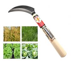 豊稔企販(HOUNEN KIHAN) Falcetto Manuale Giapponese in Acciaio SK-5 Falce per La Raccolta di Ortaggi Soia Potatura Erba Diserbo Falci Falcetti Attrezzo da Giardinaggio Prodotto in Giappone