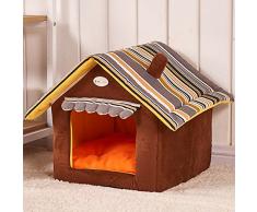 Cuccia a Casa Letto Pieghevole Cuccia con Cuscino Casa Cuscini Divano per Cani Gatti Lettino per Animali Colore:Caffè M:40x35CM