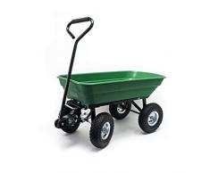 Wiltec Carrello da Giardino Ribaltabile capacità 50 l Portata Max 200 kg Carretto a Mano Carriola