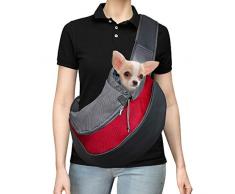 DMSL Pet Carrier Sling Bag Bag in Rete Traspirante Dog Pouch, Tracolla Regolabile Tracolla Lavabile Viaggio Borsa a Tracolla Lavabile per Gatti Cani Cucciolo di Cane Cucciolo di Coniglietto