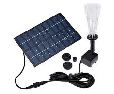 Fontana a zampillo a energia solare, 2,0 W, ecologica, per acquari, per piccoli laghetti e decorazioni da giardino