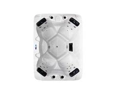 Perfect-vasca idromassaggio Whirlpool Los ANGELES Indoor/outdoor 4 persone Jacuzzi Whirlpool esterno Hot Tub Vasca spa comando esterno Whirlpool baboa (skywhite, carenatura Nero)
