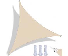 Tenda Parasole Vela Ombreggiante Triangolare, Tendalino Impermeabile Resistente Ai Raggi UV, Robusto Tessuto in Tessuto Oxford, per Terrazze Giardino Esterno (2x2x2m,Bianco Crema)