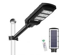 papasbox Lampione Stradale Solare a LED da 300W con Telecomando | Luce di Sicurezza Stradale a Energia Solare 6500K con Sensore di Movimento | Lampione Stradale per Esterni con Luce Solare