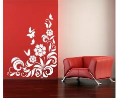 Adesivo murale Wall Art "Pianta ornamentale con farfalle" - Misure 93x120 - Decorazione parete, adesivi per muro, carta da parati