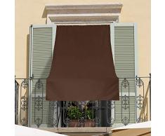 Tende da Sole Tinta Unita da Esterno resistenti allacqua e alle intemperie, Tessuto tinto filo più Colori e Misure Tenda Balcone Terrazzo Giardino 150x250 cm Marrone