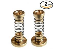 ARCELI 2pcs T8 Dado svasato con dado a molla con gioco a controcorrente per viti di piombo con stelo filettato 8mm Acme
