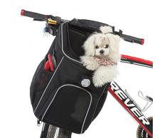 PETCUTE Zaino per Cani e Gatti,Pieghevole Borsa da Bicicletta per Cani con Nastri riflettenti e luce,Cestino per Bici per Cani con Tasche Portaoggetti,Zaino Per Animali Domestici,Adatto per Viaggiare