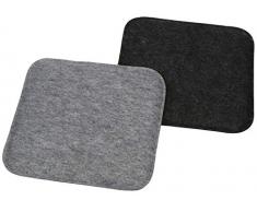 com-four® 2X Set di Cuscini Imbottiti per sedili, Cuscini per sedie per sedie e panche - Cuscino per Sedile angolare per Sala da Pranzo, Giardino, terrazza, Balcone