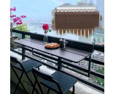 AMSXNOO Tavolino Pieghevole da Balcone Sospeso, Ringhiera Altezza Regolabile Portatile Alluminio Scrivania, Tavolo da Balcone per Giardino Tavolini Campeggio Patio (Colore : Curry)