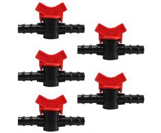 5 Pezzi Valvola di Chiusura Acqua In Plastica, Valvola Interruttore Tubi di Irrigazione da 16Mm, Valvola di Controllo Del Tubo Flessibile di Acquario Plastica, per lIrrigazione di Prati e da Giardino