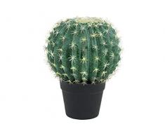 Europalms 82600063 Cactus Artificiale Rotondo con Vaso, Verde, 34 cm