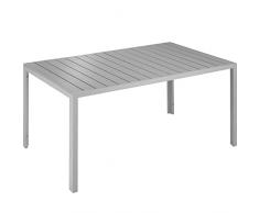 TecTake 800716 Tavolo da Giardino, Rettangolare, Inossidabile Telaio in Alluminio, Balcone Terrazza,150x90x74,5cm - disponibile in diversi Colori (Grigio-Argento)
