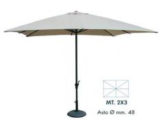 Vette CDF00909 Ombrellone con Manovella, Rettangolare, Alluminio, Beige