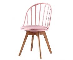 MIUXE Sedie da giardino da pranzo in stile moderno, sedie da bar creative per interni e per esterni con gambe e schienale in legno massiccio, cuscino morbido per la seduta, per la casa