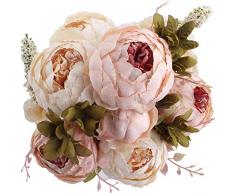 Ksnnrsng Peonie Artificiali Fiori Finti Fiori di Seta Peonia Mazzo per Nozze Casa Decorazione (Rosa Chiaro)