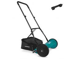 VONROC Tosaerba manuale/tagliaerba a spinta - 400 mm - 4 altezze di taglio regolabili | incluso supporto a parete