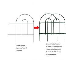Amagabeli 46CM X 43CM X 35PCS Recinzione Giardino in Metallo Palizzata da Giardino Design Bello Robusto e Affidabile Resistente Staccionata Esterne in Acciaio Verde DA1492