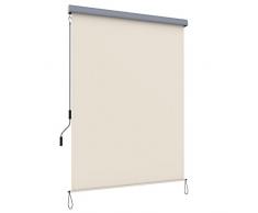 SONGMICS 1,4 x 2,5 m Tenda Verticale per Balcone, Terrazzo e Esterni, con Alloggiamento Grigio, Protezione Ideale da Vento, Sole e per la Privacy, Impermeabile Beige GSA145BE