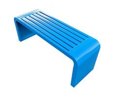 Panchina da Esterno Metallo, Panca da Giardino, Panca da Esterni, Panca da Giardino con Telaio in Acciaio, Panca Senza Schienale per Patio, per Cortile, Portico, Balcone, Prato (Color : Blue, Size :