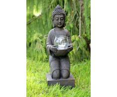 condecoro Statuetta Buddha scultura statuetta da giardino – Statuetta decorativa con portacandela Vintage stile rustico