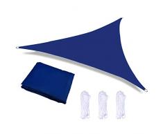 Ombreggiante Tenda a Vela Triangolare 4X4X4m Telo da Sole Anti-UV Impermeabile Resistente a Strappi Protezione Solare Facile da Installare per Giardino Verande Cortile, Blu Scuro