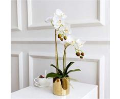 RANJN Tocco di Alta qualità Ben Progettato Fiore + Vaso Artificiale in Lattice Fiore Orchidea Tocco Reale, 1 Set