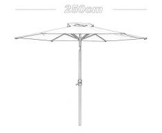 ZHUSAN Ombrellone, Giardino all'aperto Balcone Ombrellone da Spiaggia 2,5m (Colore : Brown)