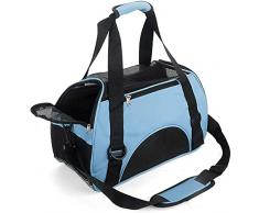 ZvoanSem Borsa trasportino per animali domestici, gatti cuccioli e cani di piccola taglia approvata dalla compagnia aerea (blu)