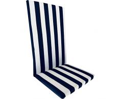 Cuscino Copri Sedie Sdraio Prendisole Mare Giardino Terrazzo 45x120 cm a Righe (Blu)