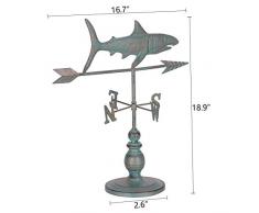 yarshopy Antico Shark segnavento scrivania Decor, centrotavola Decorativo da Tavolo in Metallo con Base Stabile, Unico scrivania Ornamento per la casa, Il dormitorio, Giardino, Natale, Party