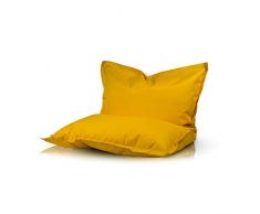 Bepouf - Pouf a Sacco, Cuscino Morbido in Poliestere con Imbottitura in Palline di Polistirolo, Poltrona a Sacco Adatta per Camera, Salotto e Esterni - Dimensione Piccola 140x100, Colore Giallo
