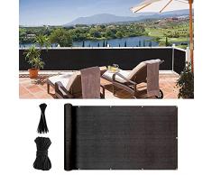 uuffoo Rete Copertura Ringhiera Balcone, Copri Terrazzo Protezione della Privacy Schermatura Telo, Resistente Raggi UV dal Vento, con Occhielli Corde per Esterno, Piscina, Giardino (300x90cm, Nero)