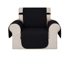 Deconovo Copridivano Trapuntato Antiscivolo Fodera Divano Poltrone Copertura Protettiva con Tasche per Cani/Gatti Letto Nero