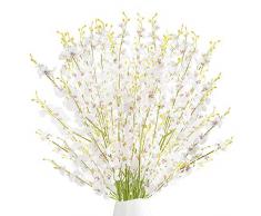 FgusHome 12 Pezzi Fiori di Orchidee Artificiali Danza Orchidea Fiori Seta 40 Pollici Gambo Lungo Fiori Artificiali Farfalla Orchidee Phalaenopsis per la Decorazione (A)