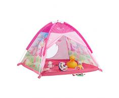 Relaxdays 10022454 Tenda Gioco per Bambini Castello Fate per Bambine Casetta Bimbi da Interni & Esterni HLP 90x118x115 cm Fucsia