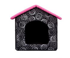 BUDRDA8 grotta cuccia per cane e gatto cani gatto letto cani casa sonno spazio cani cestino cane casa cani rifugio S-XL, nero/rosa, R4 (60 x 55 cm)